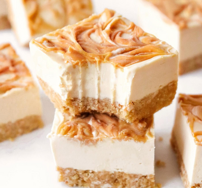 PB Caramel Cheesecake Ice Cream Slice