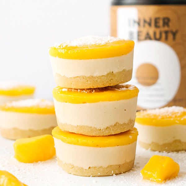 No Bake Coconut Mango Collagen Slice