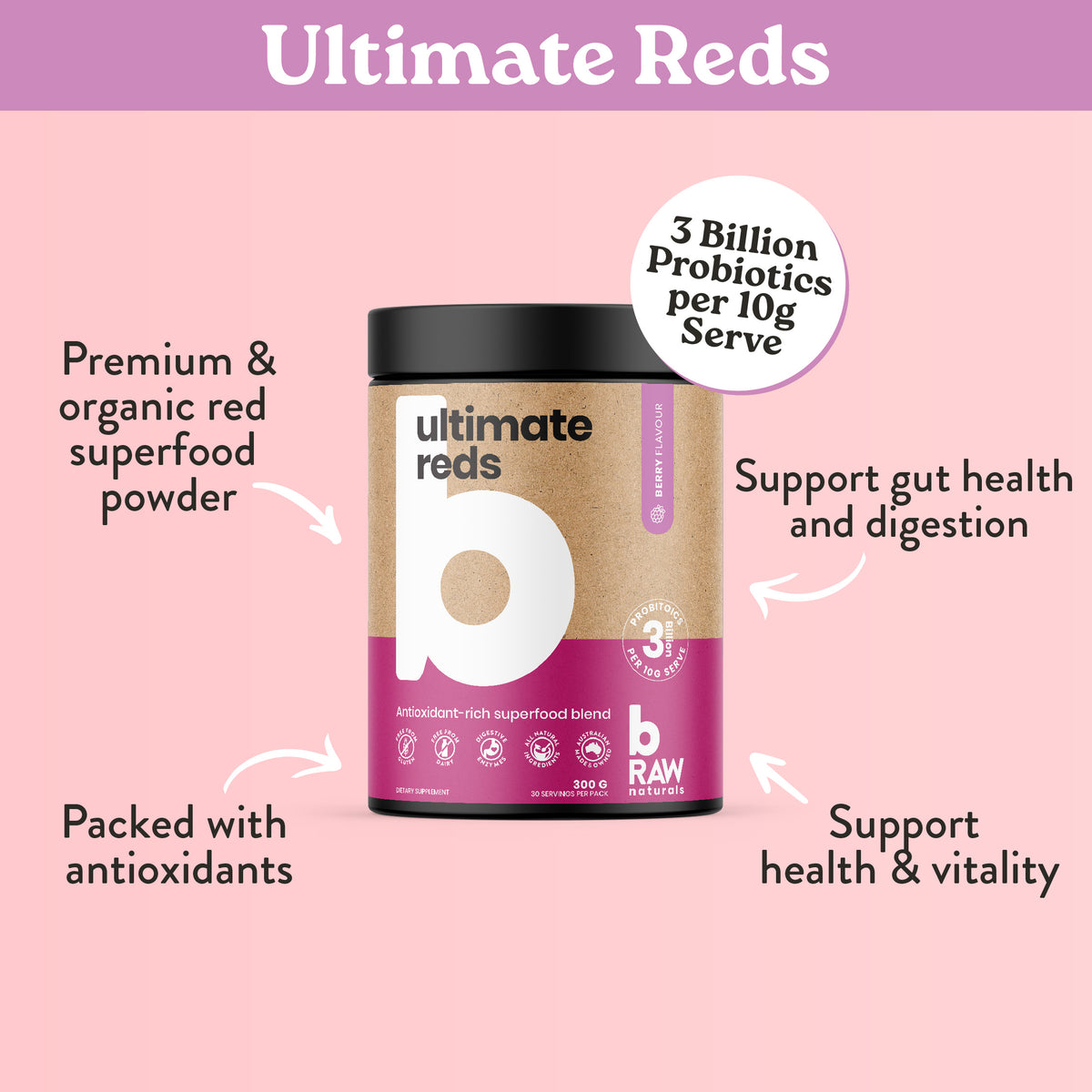 Ultimate Reds Berry | bRaw | Superfood Reds Powder